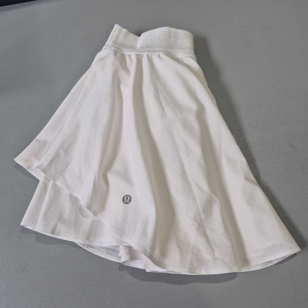 Lululemon Skirt Womens 4 Tall White Court Rival Skort Tennis‎ Pickleball Lined